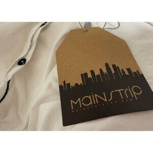 Juniors Size Medium Mainstrip White Sleeveless Tie Straps Fit And Flare Dress